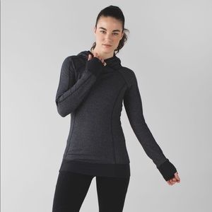 Lululemon think fast hoodie in herringbone grey